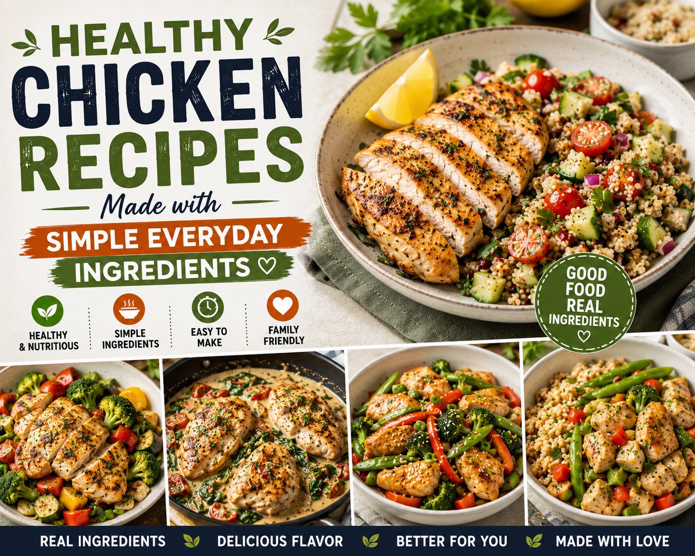 Healthy Chicken Recipes Made with Simple Everyday Ingredients