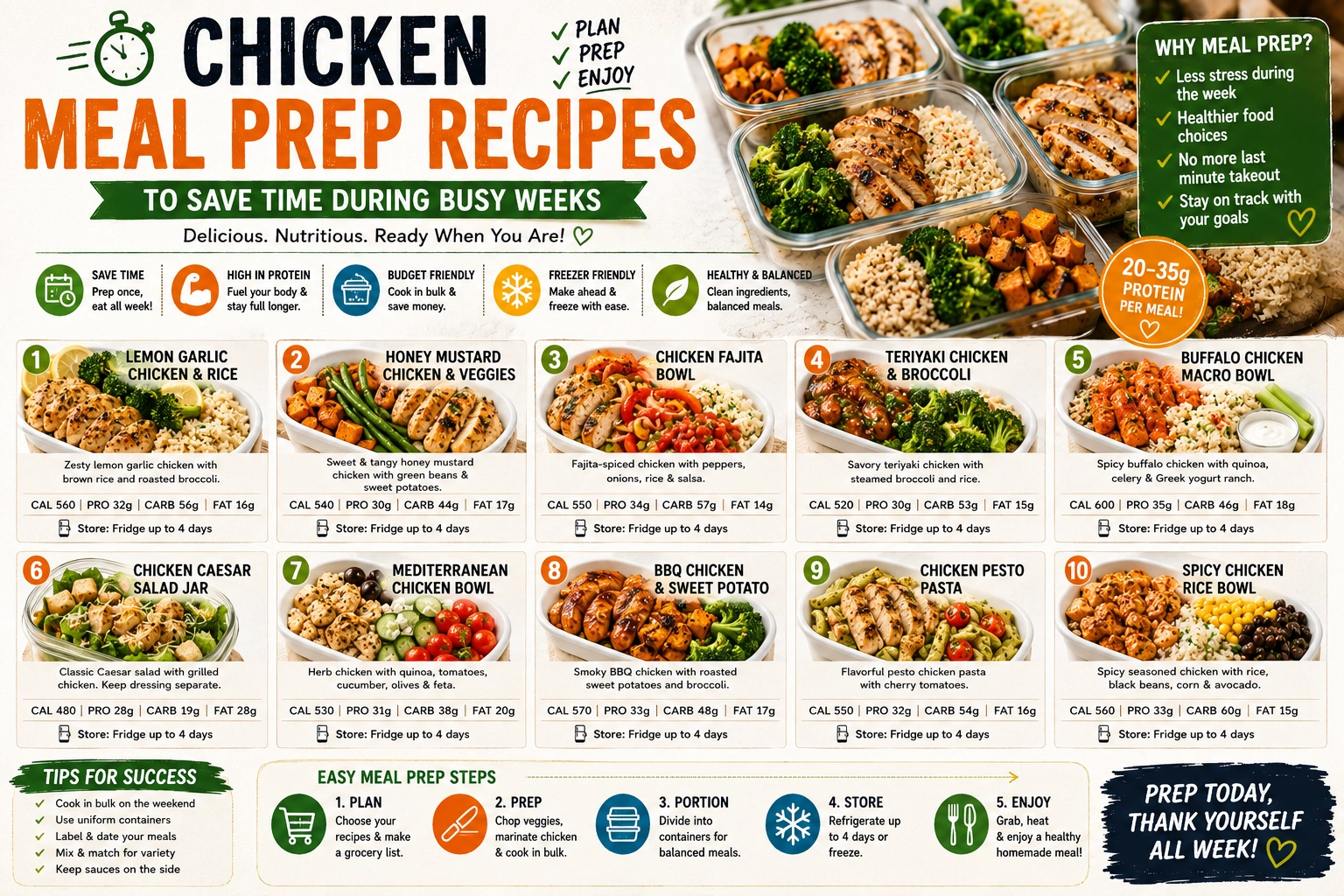Chicken Meal Prep Recipes to Save Time During Busy Weeks