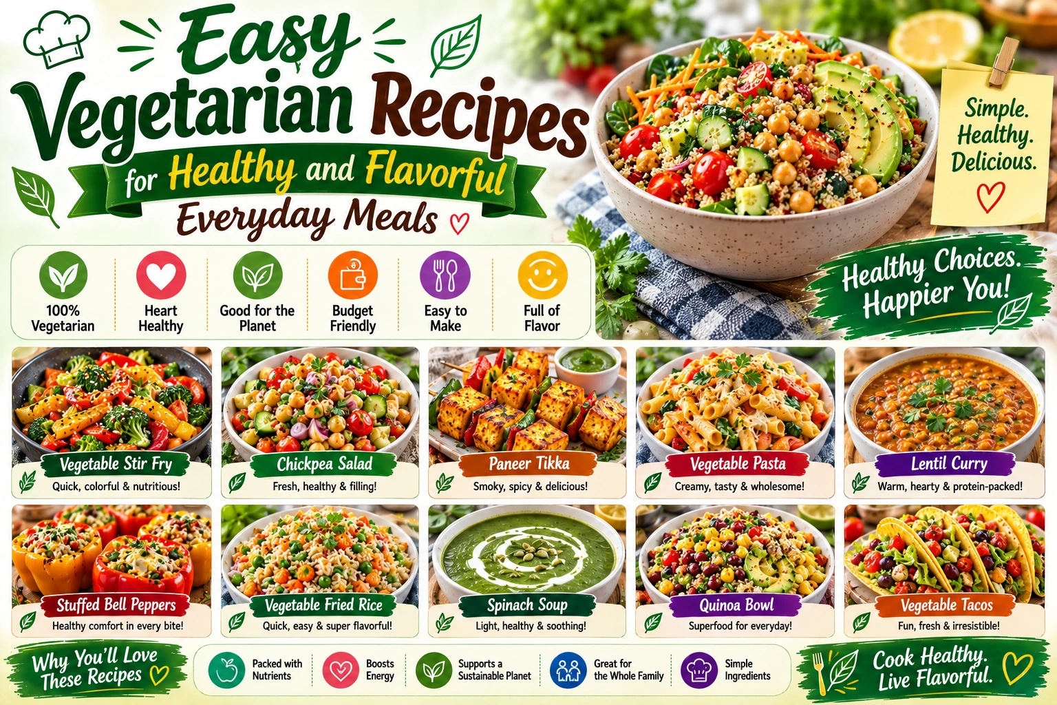 Easy Vegetarian Recipes for Healthy and Flavorful Everyday Meals